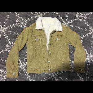Brandy Melville corduroy jacket w/ sherpa lining